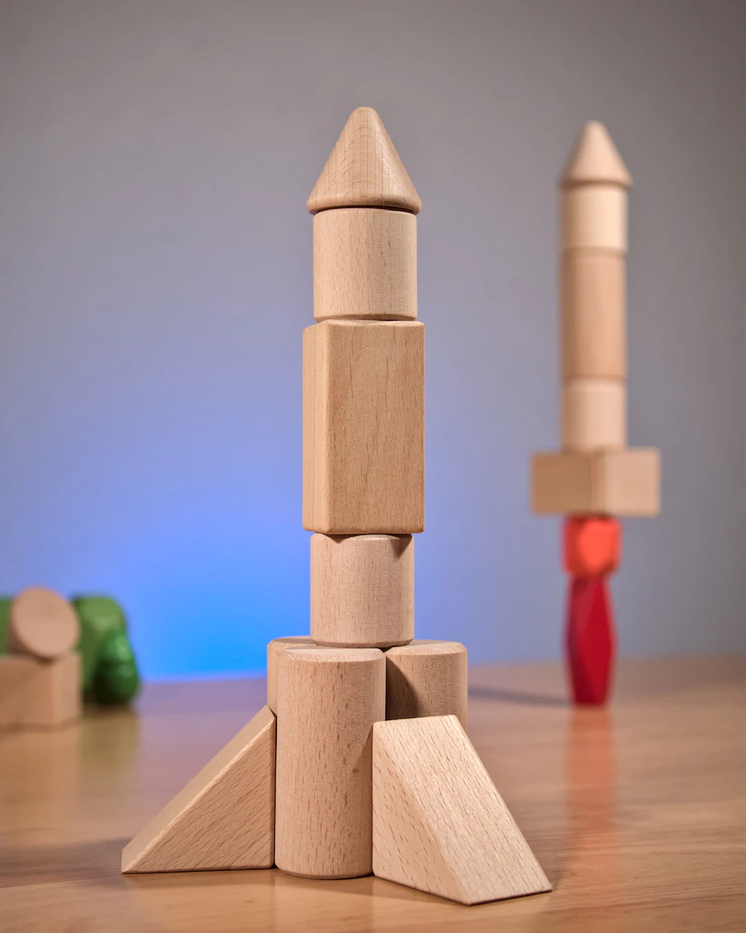 Natural Wooden Building Blocks for Creative Exploration