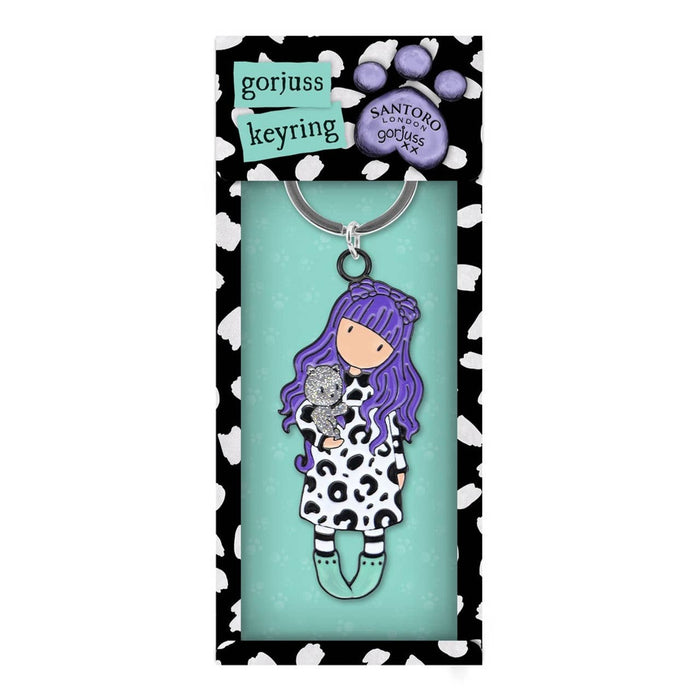 Gorjuss Keyring in Gift Box | Purrrrfect Love Design, Metal Keychain