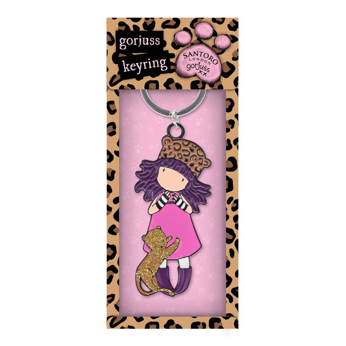 Gorjuss Keyring in Gift Box | Purrrrfect Love Design, Metal Keychain