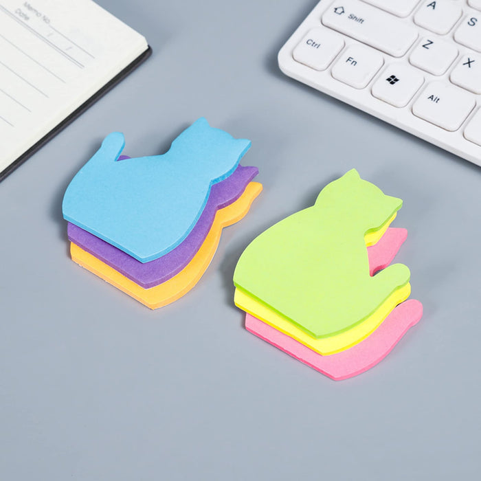 8 Pack Cat Sticky Notes with 12 Cat Paper Clips | Cute Stationery