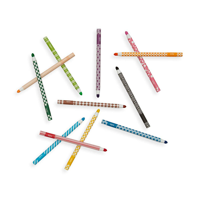 OOLY Colour Appeel Crayon Sticks | Set of 12 Peelable Wax Crayons for Kids & Artists