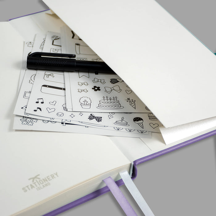 Bullet Dotted Journal A5 | Hardcover Notebook with 180 Pager | Lavender Purple