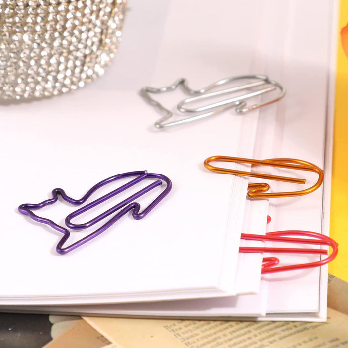 8 Pack Cat Sticky Notes with 12 Cat Paper Clips | Cute Stationery