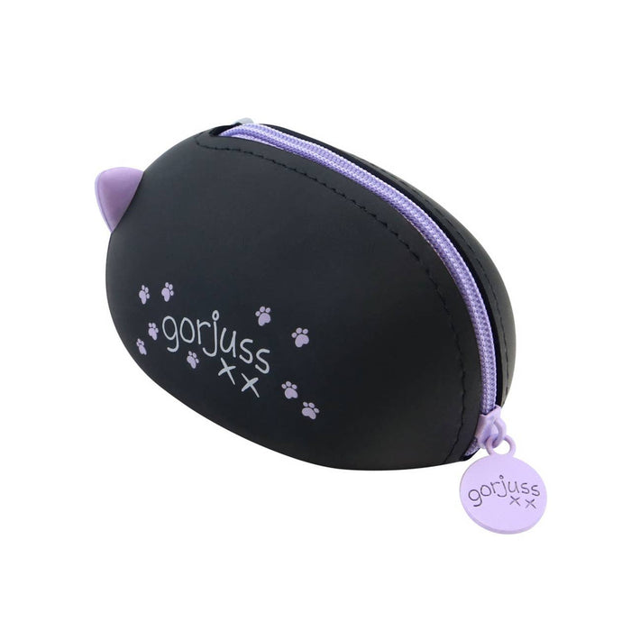 Gorjuss Black Cat Purse Wild | Soft Silicone Coin Purse with Keyring