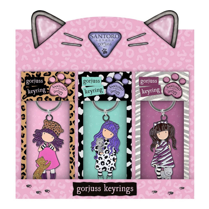 Gorjuss Keyring in Gift Box | Purrrrfect Love Design, Metal Keychain