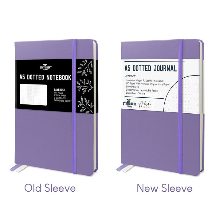 Bullet Dotted Journal A5 | Hardcover Notebook with 180 Pager | Lavender Purple