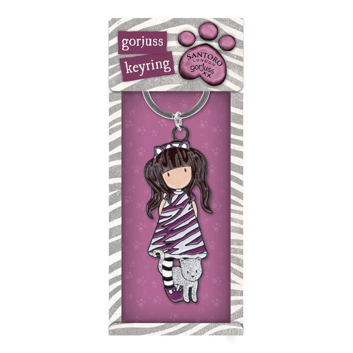 Gorjuss Keyring in Gift Box | Purrrrfect Love Design, Metal Keychain