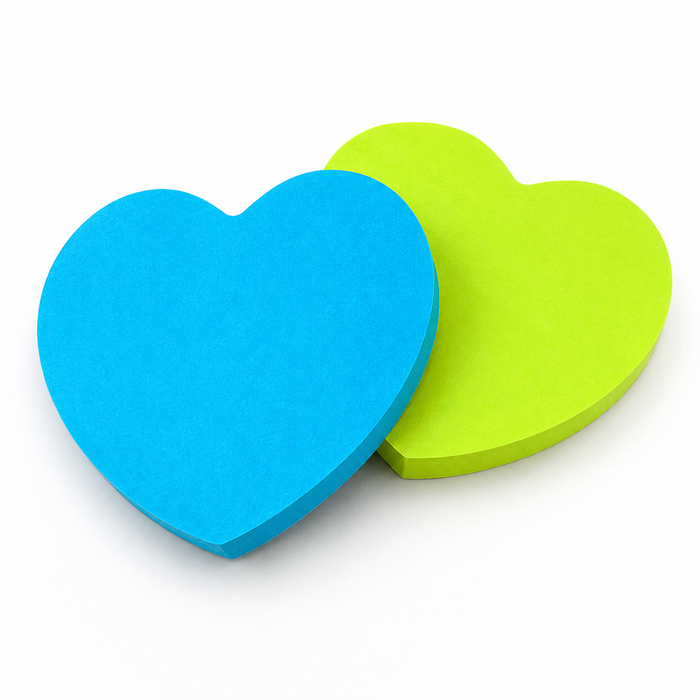 Heart Shaped Sticky Notes | 2 Pack Random Colours