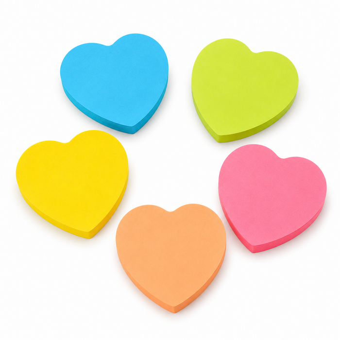 Heart Shaped Sticky Notes | 2 Pack Random Colours
