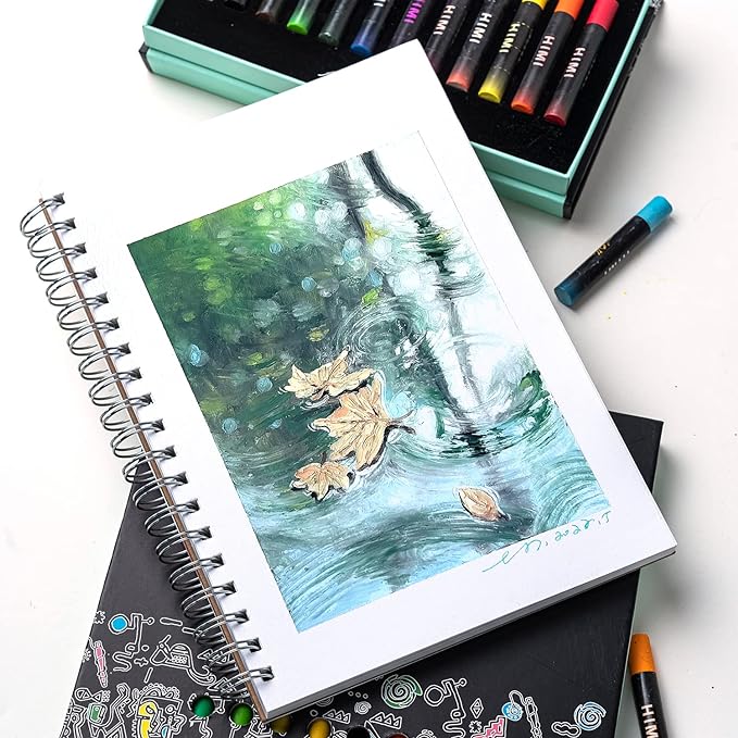 HIMI Gouache Pad 7 X 10 | 50 Sheets of 160gsm Textured Acid Free Paper for Gouache