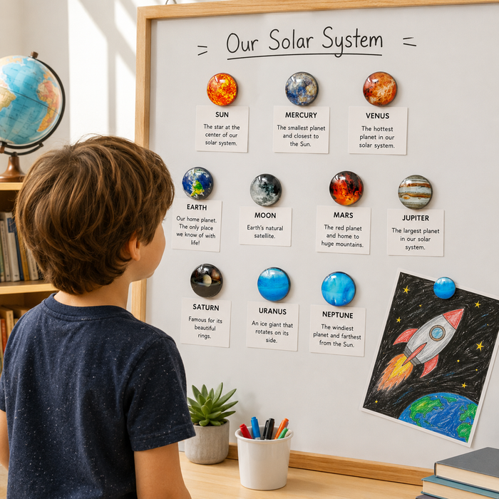 Solar System Magnet Set | 10 Piece Planet Fridge Magnets