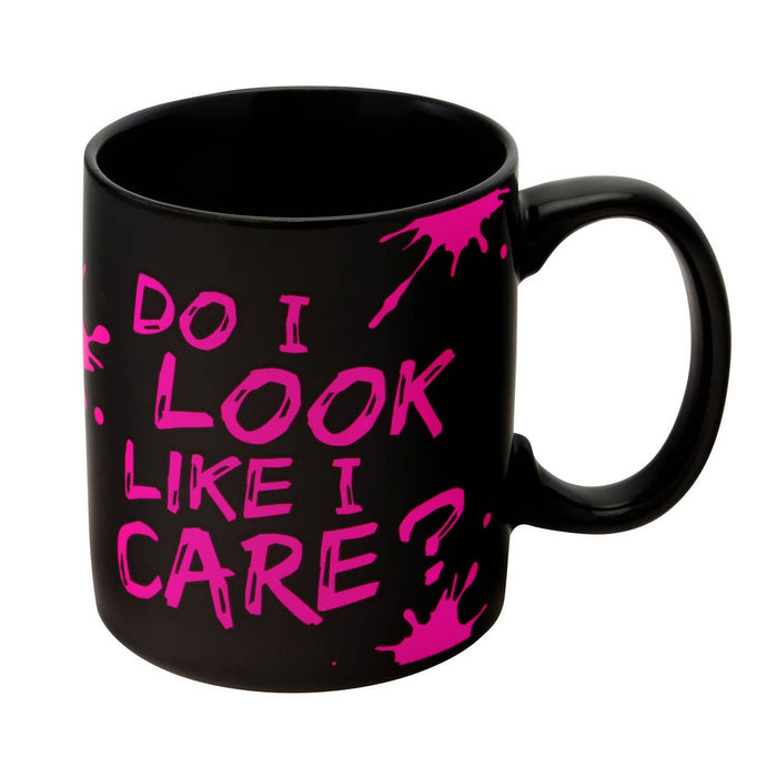 Masterpieces Mug in Gift Box | “Do I Look Like I Care?” Neon Text Coffee Mug