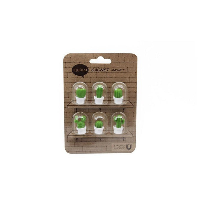 Cactus Magnets White Set of 6 Pcs | Fridge & Memo Board Magnets